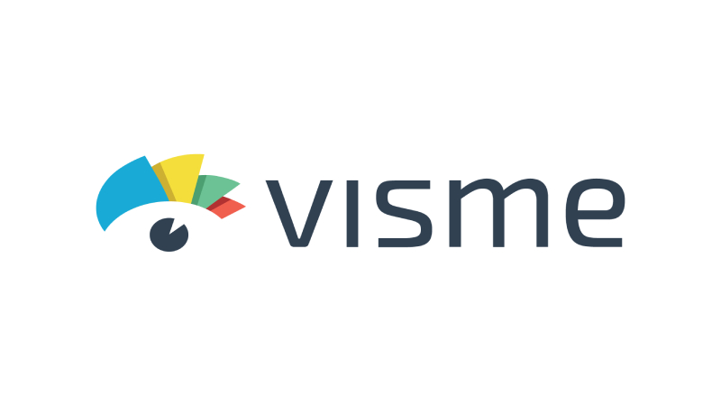 A logo of Visme